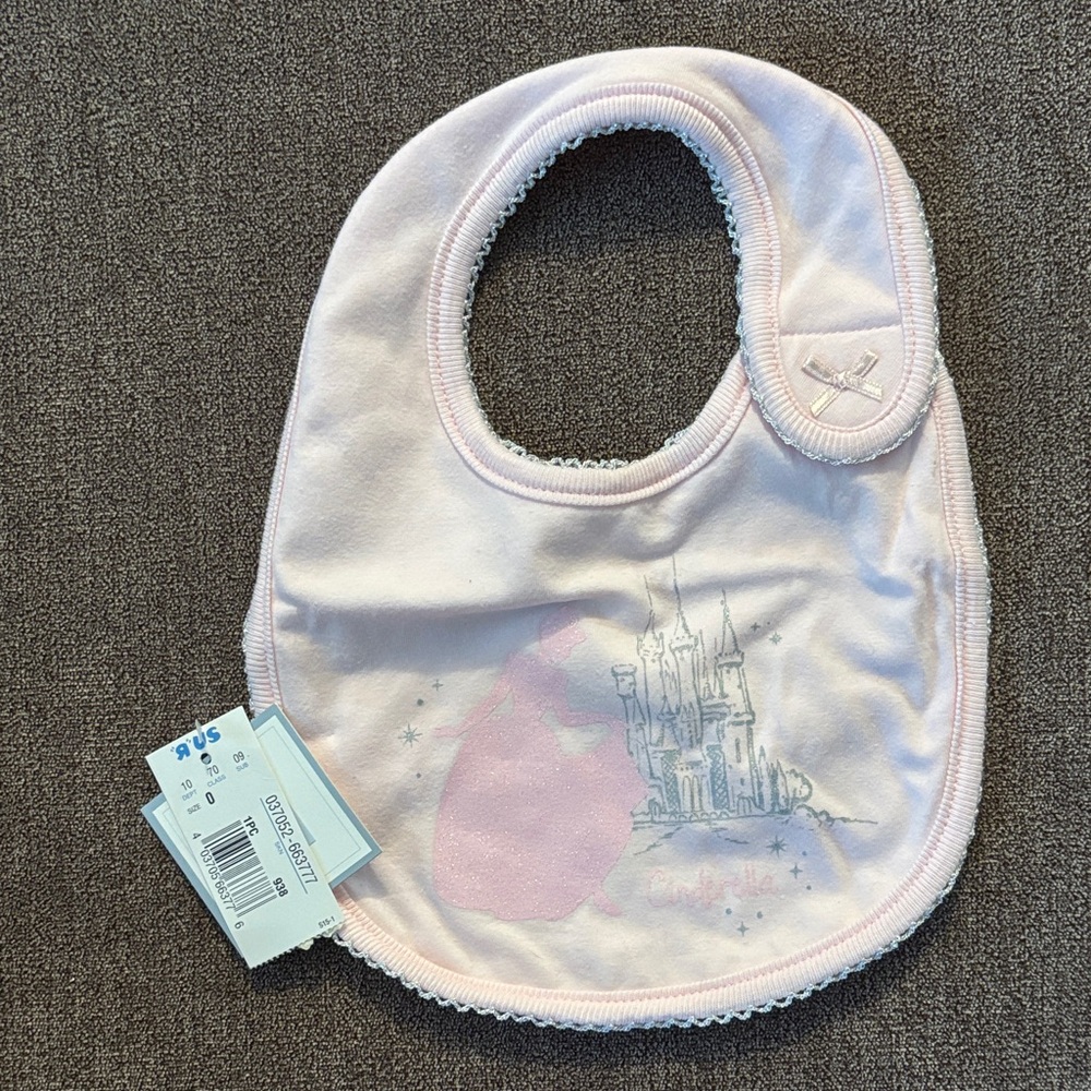 NWT Disney Baby Cinderella Bib, Toys R Us